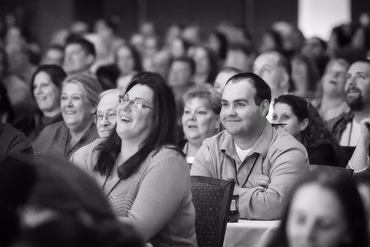 Audience enjoying a corporate event in Boston.