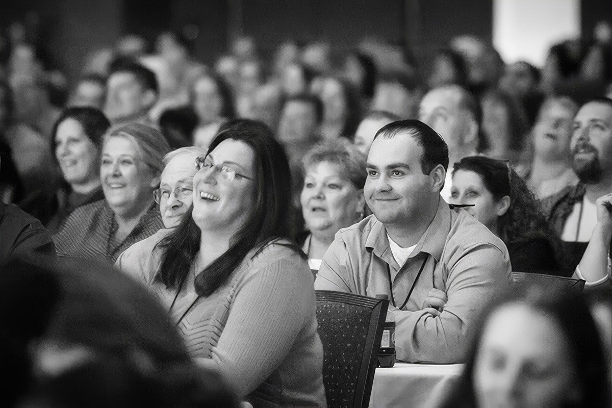 Audience enjoying a corporate event in Boston.